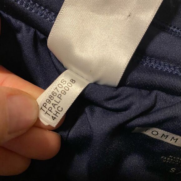 Tommy Hilfiger hi rise sports shorts navy red drawstring 5” lined shorts S/M - Picture 4 of 10